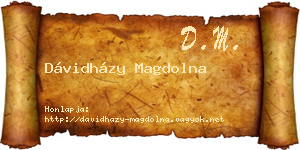 Dávidházy Magdolna névjegykártya